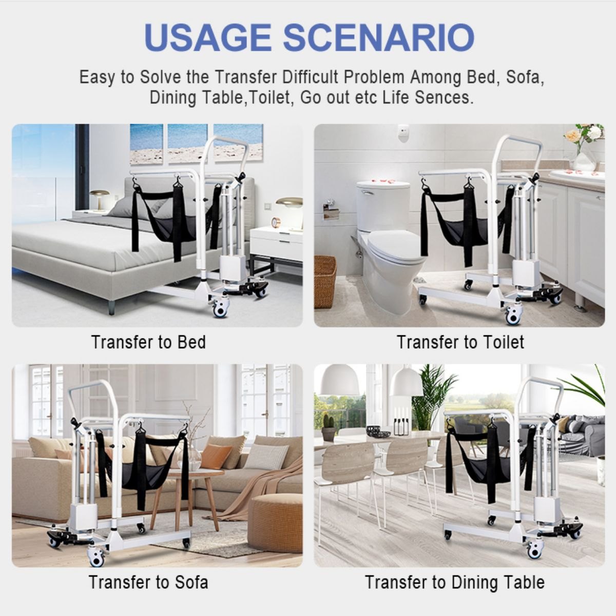 Multifunctional Patient Transfer Machine Electric Lift Chair Zuowei ZW384D From Bed To Sofa