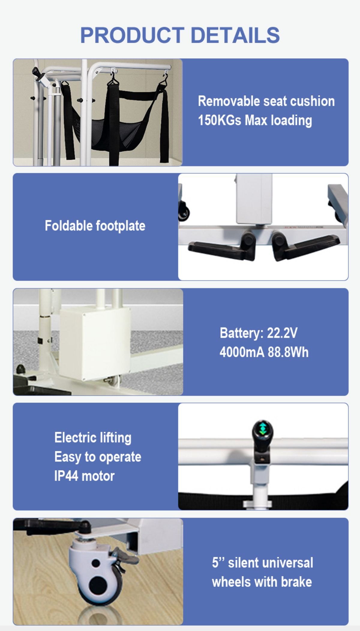 Multifunctional Patient Transfer Machine Electric Lift Chair Zuowei ZW384D From Bed To Sofa